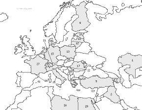 ヨーロッパ地図のドリル
